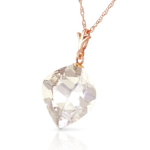 Galaxy Gold Products Jewelry - 14K GOLD NECKLACE TWISTED BRIOLETTE WHITE TOPAZ